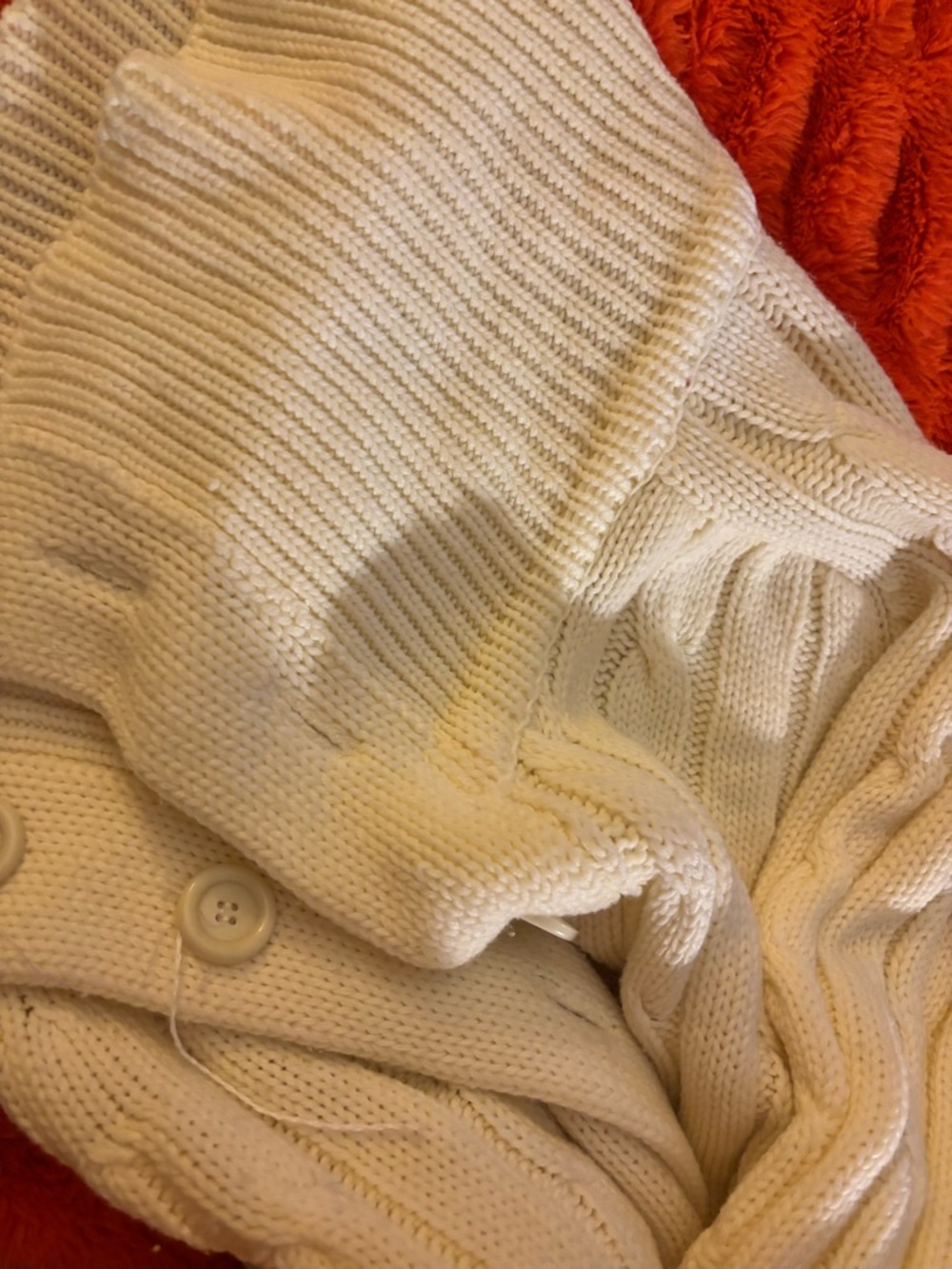 Sears Ivory Cable Knit Button-Up Cardigan - Picture 5 of 6